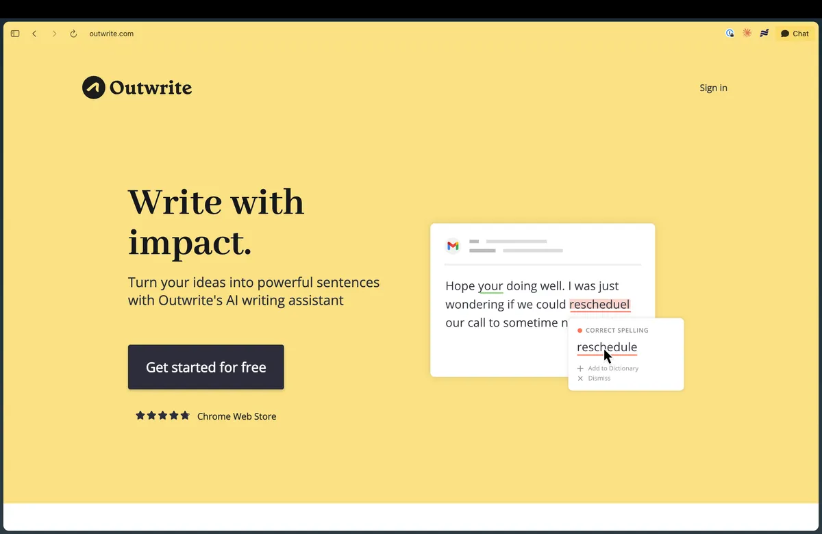 Outwrite screenshot